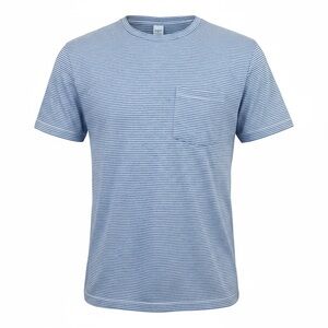🌀 Minimalist‎ Cool | Alternative Apparel Men’s Blue Striped Pocket M Tee